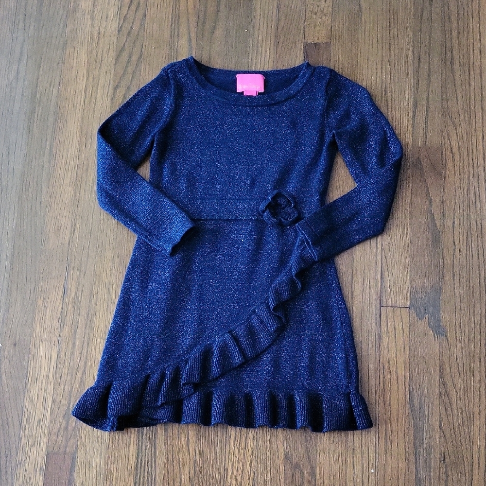 Lilly Pulitzer Sparkling Navy Kids Sweater Dress
